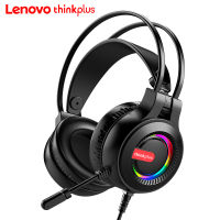 Lenovo หูฟังครอบหูแบบมีสาย Thinkplus G80 RGB Glare Headphones หูฟังบลูทูธเฮดโฟน เบสนุ่ม ไมโครโฟนตัดเสียงรบกวน เล่นเกม