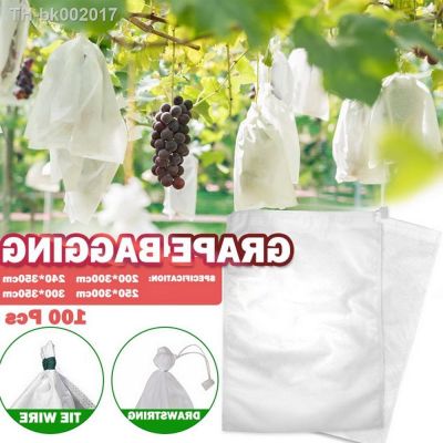 ₪♘❃ 100Pcs Grapes Fruit Grow Bags Netting Mesh For Strawberry Vegetable Plant Protection Gift Organza Bags Anti-Bird Garden Tools