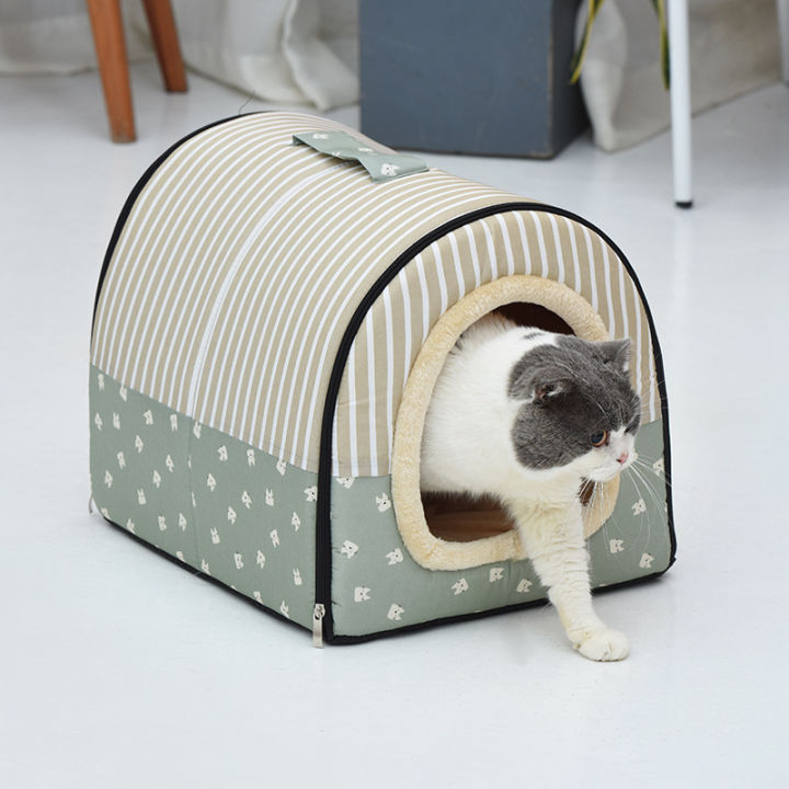 striped-stars-dog-house-kennel-nest-with-mat-portable-dog-bed-cat-bed-house-small-medium-dogs-outdoor-travel-beds-bag