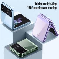 For Samsung Galaxy Z Flip 4 3 Flip4 Case Luxury Electroplating Transparent Colorful Folding Shockproof Protection Hard Back Case