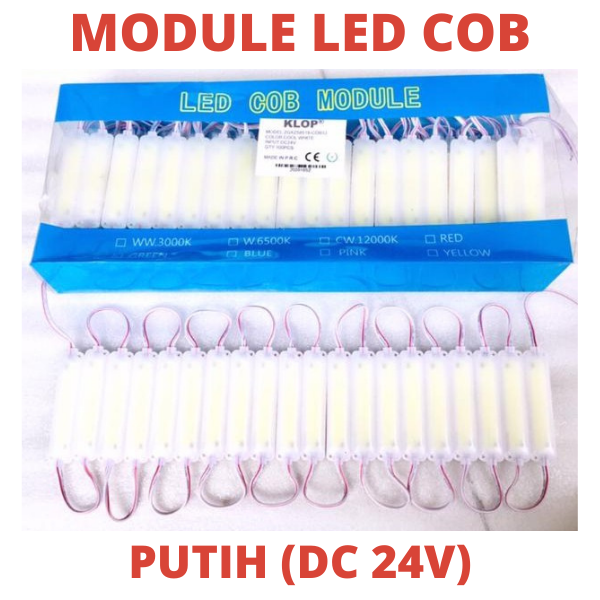 LAMPU LED MODUL COB 24V (PUTIH) 24VOLT 24 V MODULE KOLONG WARNA WARNI ...