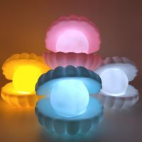 ✶▩ Led Shell Pearl Night Light Streamer Mermaid Fairy Shell Night Lamp for Bedside Xmas Gift Bedroom Home Decoration Desk Lights