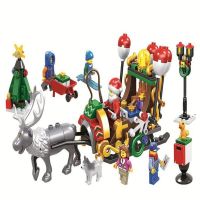 【COOL】 MBJ Amll Christmas Creator Winter Village Train Station 7 Fgures Building Blocks อิฐเพื่อนสาวของเล่นสำหรับเด็ก