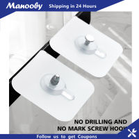 Manooby 10ชิ้นตะขอติดผนังแบบไม่ทำเครื่องหมายติดสติ๊กเกอร์สกรูแบบติดเองที่แขวนสติ๊กเกอร์สกรูที่แขวนประตูเล็บแบบไม่ทำเครื่องหมาย