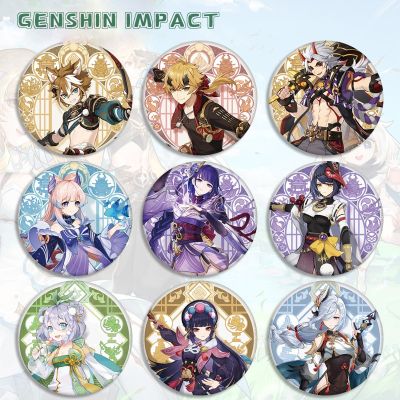 Genshin Impact Tinplate Pin Brooches Game Npc Custom Badge Backpack Accessories Gift for Women Men Jewelry Free Shipping