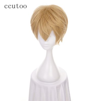Ccutoo 30Cm Short Kano Blonde Yellow Mix Fluffy Layered Synthetic Wig Heat Resistance Cosplay Wig Heat Resistance Fiber