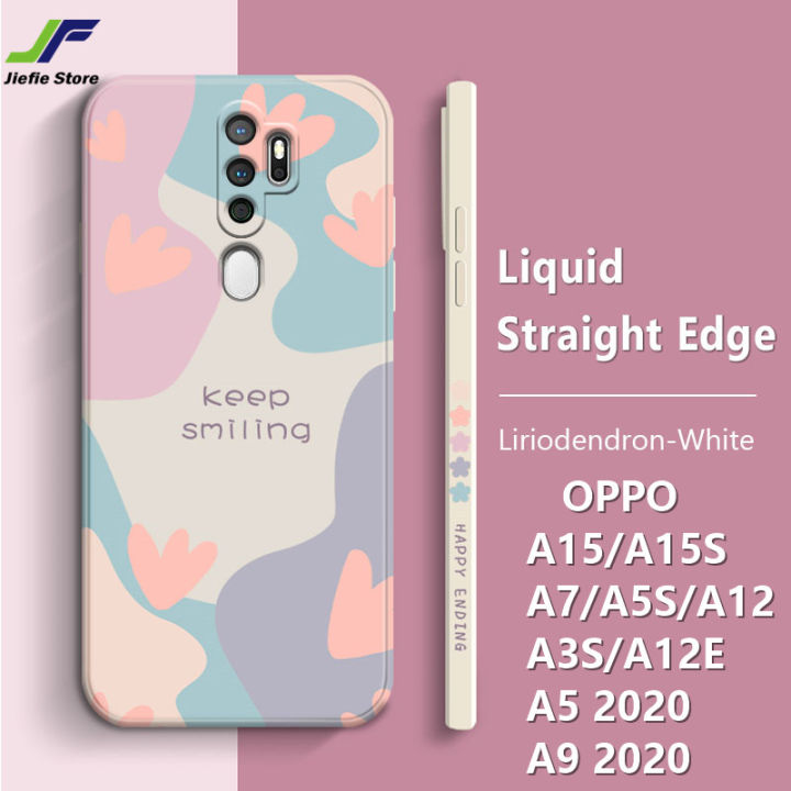 jiefie-ดอกไม้โทรศัพท์สำหรับ-oppo-a5-2020-a9-2020-a15-a15s-a12-a5s-a7-a3s-a12e-a16-แฟชั่นที่มีสีสันจับคู่นุ่ม-tpu-ตรงขอบ