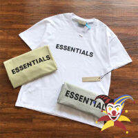 ใหม่ Essentials 3D ซิลิโคนจดหมายพิมพ์เสื้อยืดที่มีคุณภาพสูงผู้ชายผู้หญิงหลวมยอดประเดิมเสื้อยืด