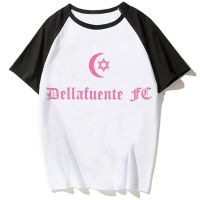 Dellafuente เสื้อยืดผู้หญิงลายกราฟิก,Y2K ฮาราจูกุเสื้อนักออกแบบเด็กผู้หญิง