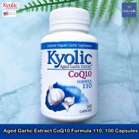 สารสกัดจากกระเทียม ไร้กลิ่น โคคิวเท็น Aged Garlic Extract CoQ10 Formula 110, 100 Capsules - Kyolic Coenzyme Q10 #Q10 #คิวเทน #โคคิวเทน #Q-10