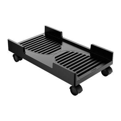 CPB3 Anti-slip Computer Towers Stand Cart PC Cases Mobile Computer CPU Cooling Holder Bracket with 4 Rotatable Caster Whee