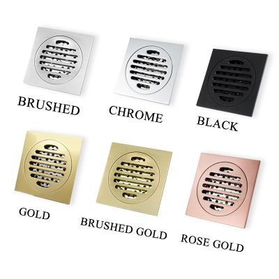Bathroom Water Floor Drain Brass Matt Brushed Black Gold Rose Gold with Filter 100x100 for Shower Room Kitchen  by Hs2023