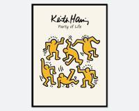 Keith Haring Party Of Life Pop Art โปสเตอร์พิมพ์ศิลปะ | Keith Haring Dancer พิมพ์,Keith Haring Dancer โปสเตอร์,Vintage Exhibition โปสเตอร์1ชิ้นไม่มีกรอบหรือกรอบไม้ด้านในหรือกรอบโลหะอลูมิเนียม