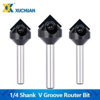 【LZ】 Spoilboard Planer Bit 1/4  Shank V Groove Carbide Insert Style Router Bit 90° Single Flute End Mills For Woodworking