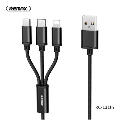 Remax RC-131th Gition Series 3 IN 1 Concise Fashion Style Fast Charging Cable 2.8A For Phone / Micro USB / Type C