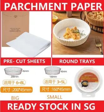 200 Pcs Home Kitchen Baking Parchment Paper Sheets Precut Unbleached Baking Cake-Making Paper Non-Stick, Brown