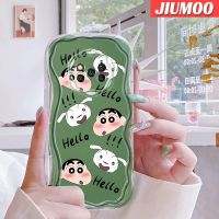 เคส JIUMOO สำหรับ Xiaomi Poco X3 NFC Poco X3 Pro Poco X3 GT Poco X4 NFC X4 GT เคส F4 M3น่ารักสีเทียนขอบคลื่นเคสมือถือเนื้อครีมซิลิโคนใสปกป้องเลนส์เคสนิ่ม