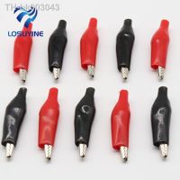 □☬✥ IMC Hot 20 Pcs 35mm black red soft plastic coating test probe alligator clip crocodile test clip