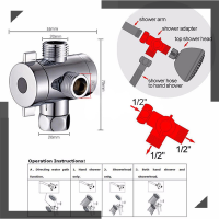 WonderfulBuyinge 1/2นิ้ว Shower ARM MOUNTED diverter สามทาง T-ADAPTER Valve สำหรับหัวฝักบัว