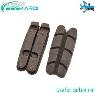 2Pairs 4Pcs Road Bicycle Carbon Rim Brake Pad Cork Wood Block Shoes C V MTB BMX Folding Bike Wheel Parts Dura Design For Shimano