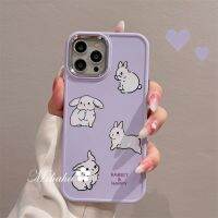 เคส MrHaha สำหรับ iPhone 11 12 13 14 15 Pro Max X Xr Xs 8 7 Plus SE 2020เคสด้านหลังซิลิโคนเคสนิ่มใส่โทรศัพท์กระต่ายน่ารักการ์ตูนกันกระแทก