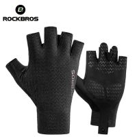 2023┅ ROCKBROS Cycling Gloves Autumn Spring MTB Bike Gloves SBR Pad Half Finger Bicycle Goves Men Women Breathable Shockproof Gloves