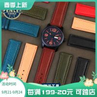 2023 new Suitable for Mido IWC Tissot leather watch strap butterfly buckle accessories Italian leather watch strap 19 20mm