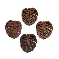 【DT】hot！ Pandahall 50Pcs Wood Pendants Monstera Charms Component Links Earrings Crafts Jewelry