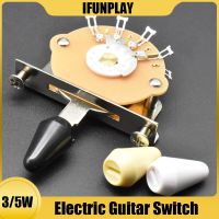 Electric Guitar 3 Way or 5-Way Pickup Selector Switch with Black/White/Yellow Knob Guitar Bass Accessories