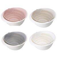 【CC】 Vegetable Fruit Cleaning Colander Double-layer Sink Rotating Drain Basin Layer Bowls