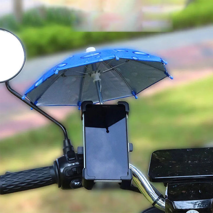 ร่มบังแดดโทรศัพท์มือถือขนาดเล็ก-เคสป้องกันฝนสำหรับโทรศัพท์มือถือมอเตอร์ไซค์จักรยาน-รุ่นอัพเกรดหนา-2ชั้น-ที่บังแดดมือถือและสายฝน-a626