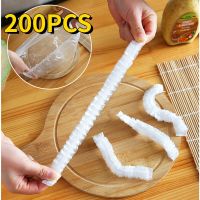 【CW】 200Pcs Thickened Disposable Plastic Wrap Sleeve Refrigerator Food Bowl Cover keeping Elastic Mouth