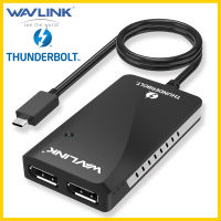 Wavlink Thunderbolt 3อะแดปเตอร์ DisplayPort,สำหรับ Mac &amp; Window (รองรับมอนิเตอร์4K 60Hz สองตัวหรือเเบตเตอร์5K, Thunderbolt 3)