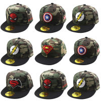 เด็กวัยหัดเดินเด็กหมวกเบสบอลSuper Hero Bat Man Spider Man Snapback CamoหมวกVisor