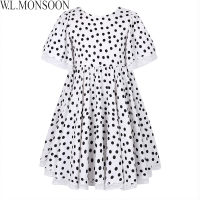 W.L.MONSOON Girls Summer Dress 2021 Brand Children Party Dresses Dot Pattern Vestidos Costume for Kids Clothes Princess Dress