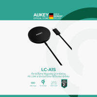 [แถมฟรี หัวปลั๊ก 20 วัตต์] AUKEY LC-A1S+PA-F1S แท่นชาร์จไร้สาย Aircore Wireless Charger 15W Magnetic Qi Certified รุ่น LC-A1S