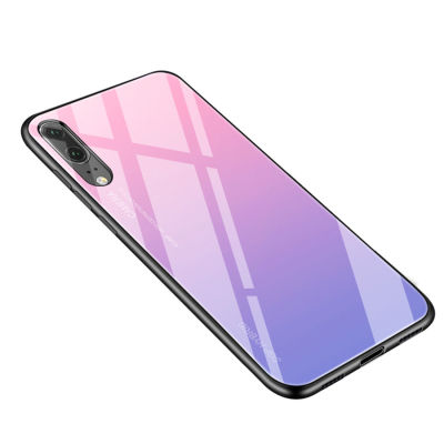 Gradient Tempered Glass Phone Case For Huawei P30 P20 P10 Mate 20 Pro Lite light Back Cover Protective Case Shell For mate 20x