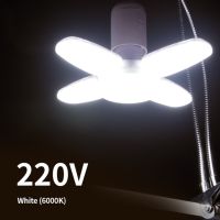 พัดลมรูปทรงหลอดไฟแอลอีดีหลอดไฟ LED 220V 110V 40พับได้โคมไฟ LED E27สำหรับแสงอุ่นสีขาวในโรงจอดรถในโคมไฟเพดานบ้าน