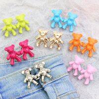 ✆☒☎ 2pcs Bear Metal Buttons Detachable Snap Fastener Pants Waist Pin Tightening Waistband Button Sewing-Free Buckles Pant Adjust