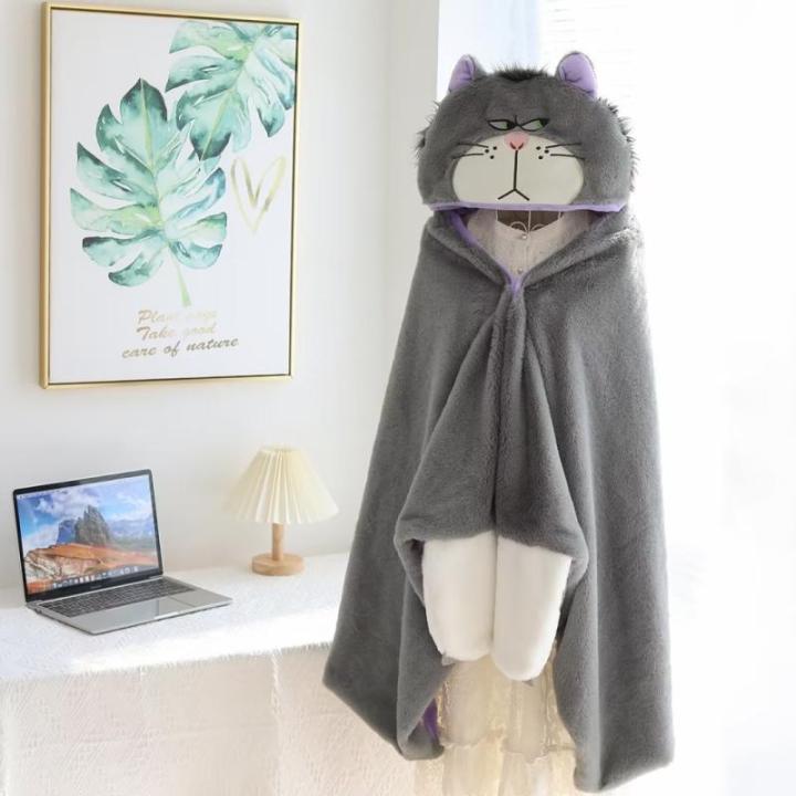 การ์ตูน-kawaii-lucifer-แมวคลุมด้วยผ้าเสื้อคลุมผ้าห่มส่วนที่เหลือที่บ้านเคปสำนักงานพักกลางวันผ้าห่มผ้าห่มเครื่องปรับอากาศ