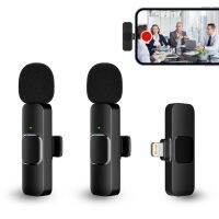 JOCEEY 2 Pack Wireless Lavalier MicrophonesWireless MicrophoneLive Microphone for IOS and Type-C Phone Microphone for Recordin