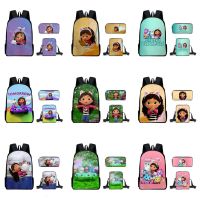 【Ready Stock】Newest Cartoon Gabbys Dollhouse Backpack Schoolbag Kids Students Gift Shoulder Bags Pencil Case Pouch Adjustable Shoulder Strap