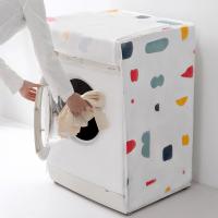 PEVA Floral Geometric Washing Machine Dust Cover Home Drum Flip Washing Machine Cover Dust Cover Organizer