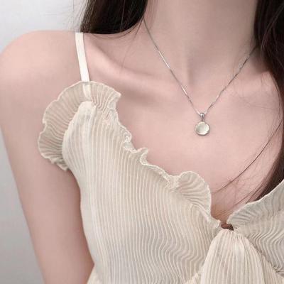 Elegant Round Crystal Pendant Necklace Collar Clavicle Chain For Girl Necklace B4W3