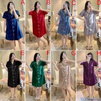 แฟชั่นเกาหลี M-2XL ผู้หญิงเซ็กซี่ผ้าไหมซาติน Nightdress นุ่มชุดนอนแขนสั้นชุดนอน Homewear ชุดนอนชุดนอนเสื้อผ้า 513۞♨