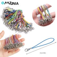 50/100pcs Color Polyester Cord With Jump Ring Lanyard Rope For Making Keychain Charms DIY Craft Pendant Handmade Materials