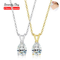 Serenity จริง D สี6*9มิลลิเมตรลูกแพร์ตัด Moissanite สร้อยคอสำหรับผู้หญิง S925เงินสเตอร์ลิง1.5กะรัตหยดน้ำจี้เครื่องประดับ