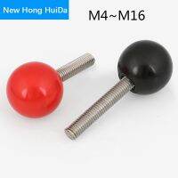 [HOT JIAZZAQQMGW 555] Bakelite Ball Lever Knob สกรูทองแดงเครื่องแทรกเครื่องมือเปลี่ยนบอลลูกบิดด้ายสีดำสีแดง M4 M5 M6 M8 M10 M12 M16