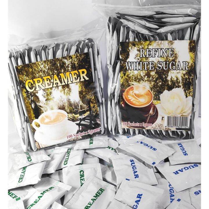 Coffee Creamer Sachet 3grams x 100pcs. White Sugar Sachet 5grams x