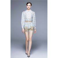 Fashion Print Stitching Suit